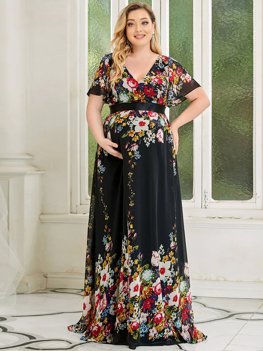 Pretty Deep V Neck Plus Size Wholesale Maternity Dresses