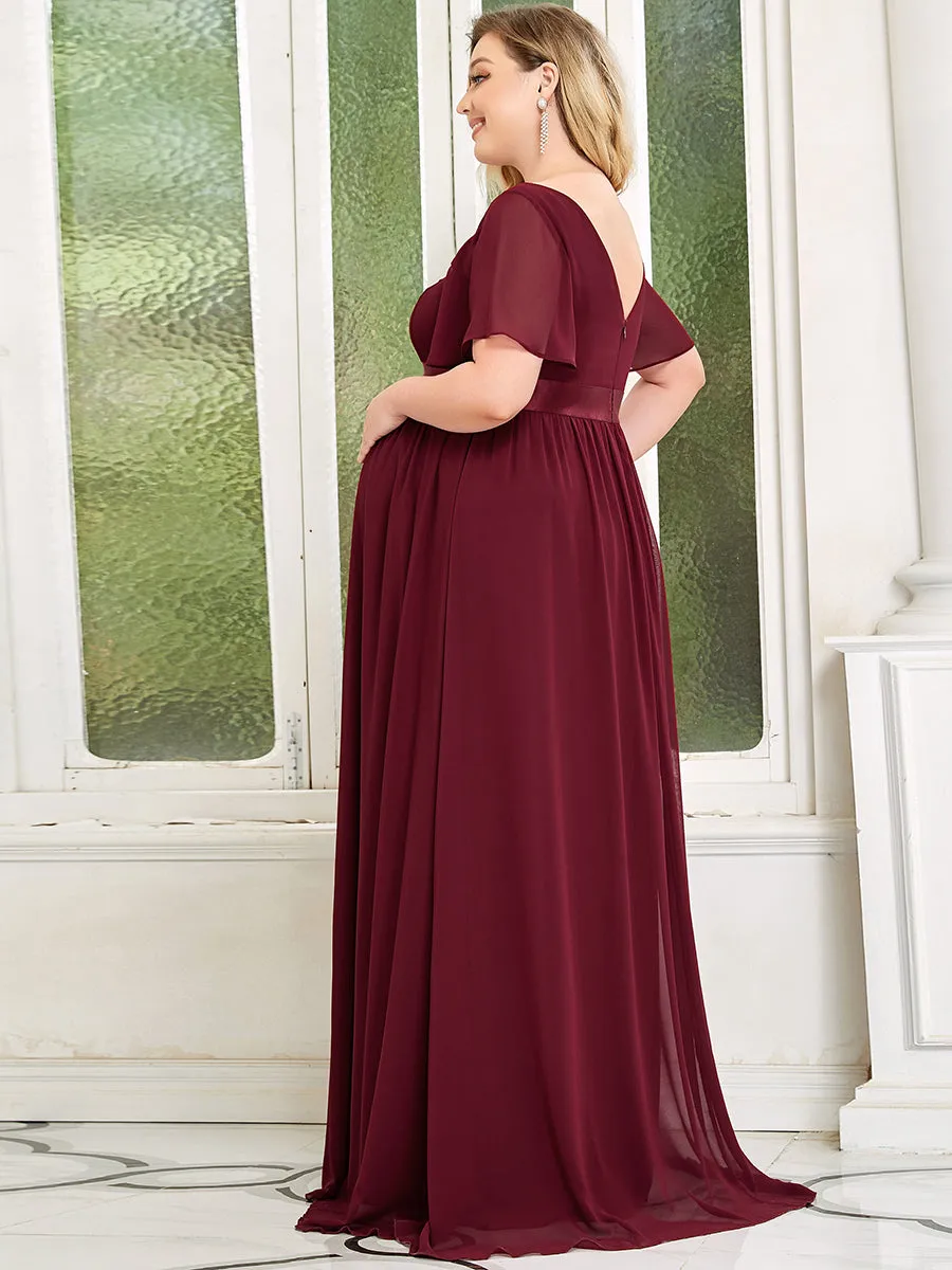 Pretty Deep V Neck Plus Size Wholesale Maternity Dresses