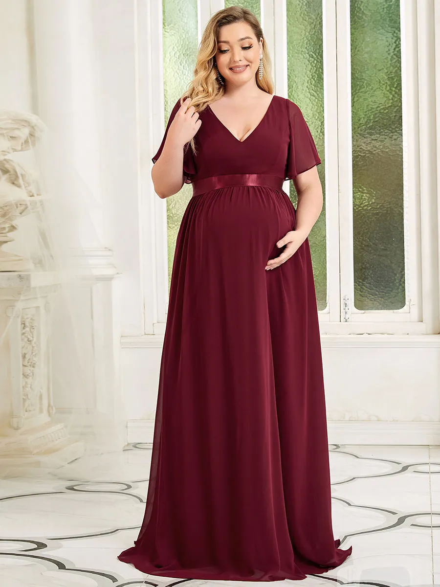 Pretty Deep V Neck Plus Size Wholesale Maternity Dresses