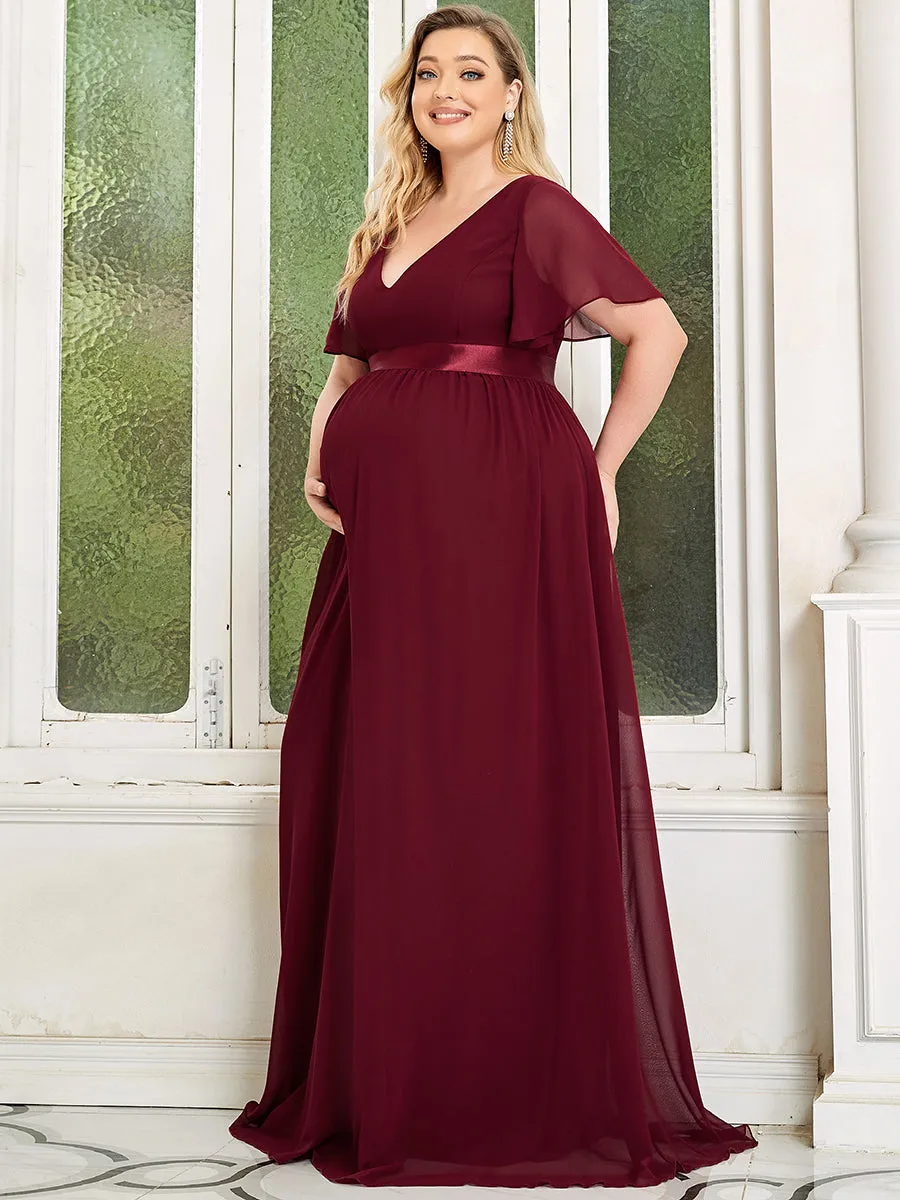 Pretty Deep V Neck Plus Size Wholesale Maternity Dresses