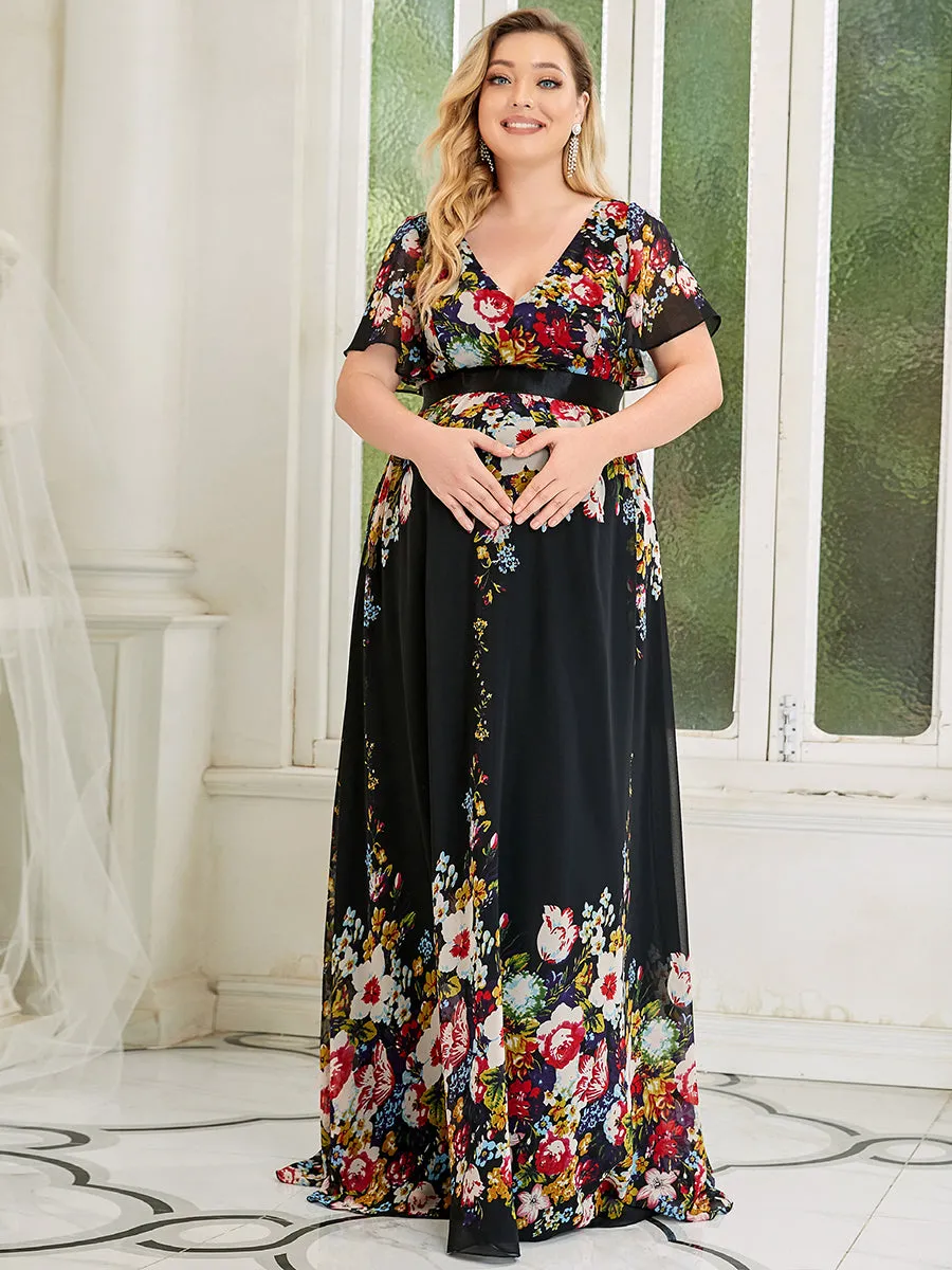 Pretty Deep V Neck Plus Size Wholesale Maternity Dresses