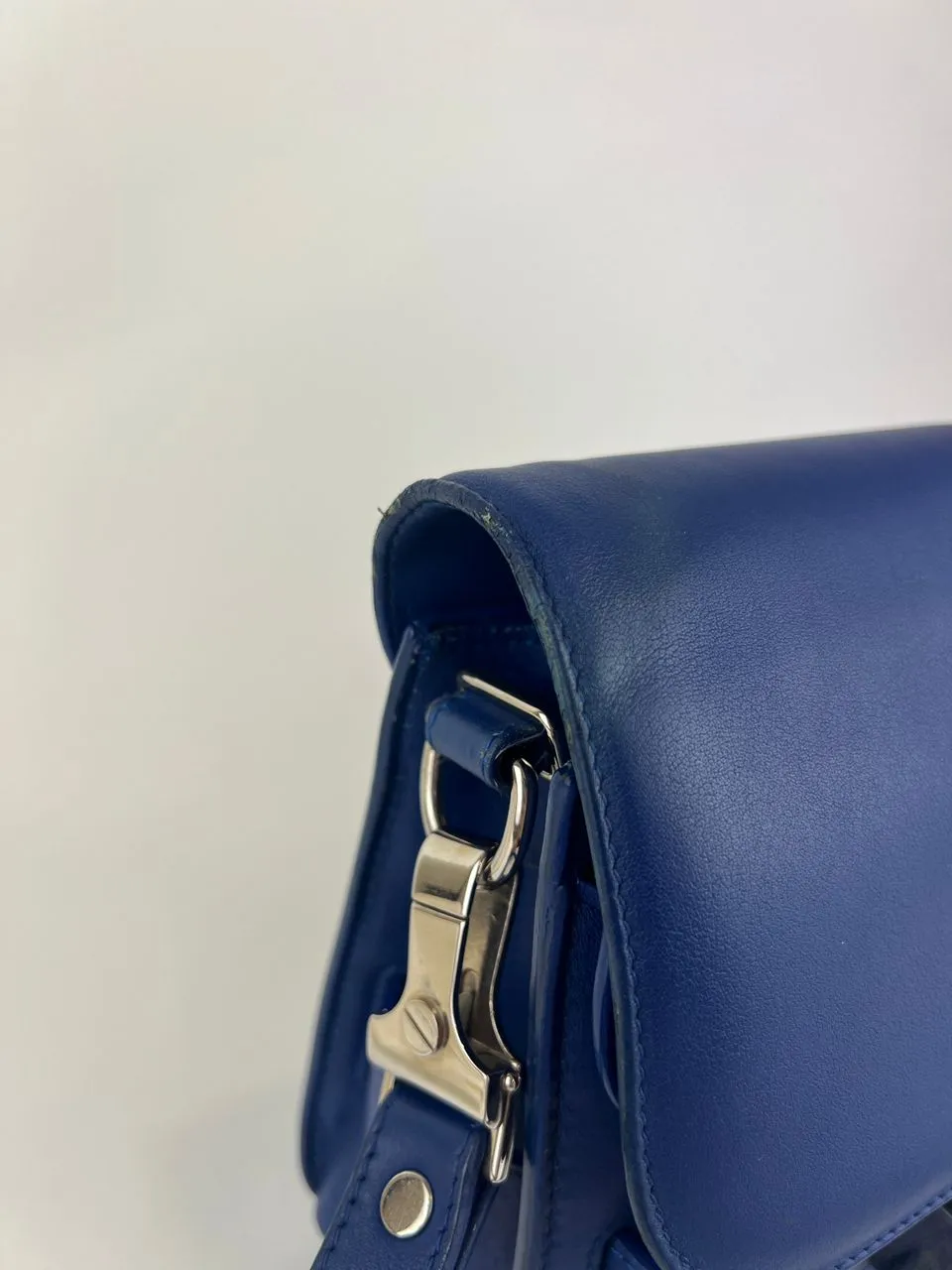 PS11 Classic Blue Leather Shoulder Bag