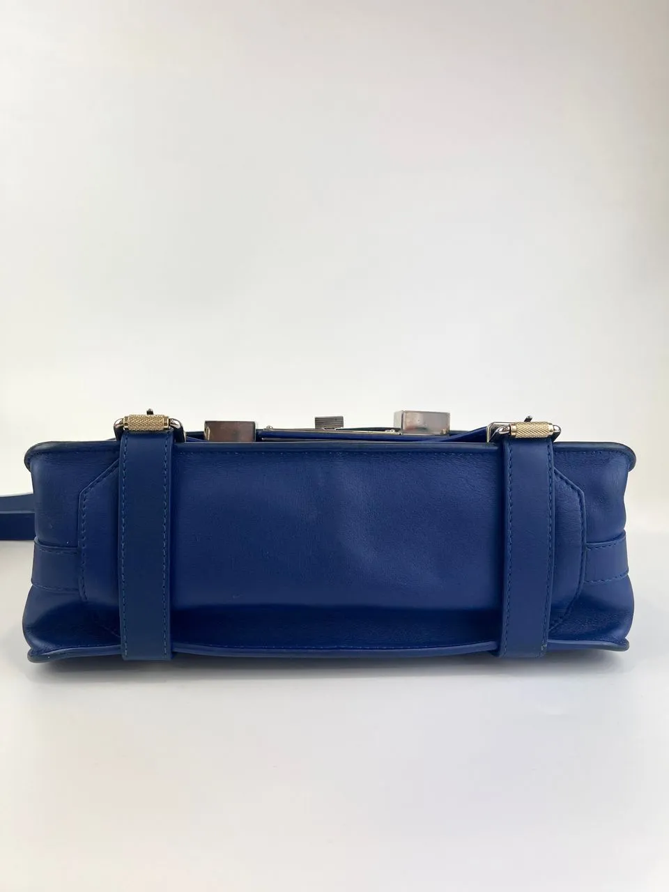 PS11 Classic Blue Leather Shoulder Bag