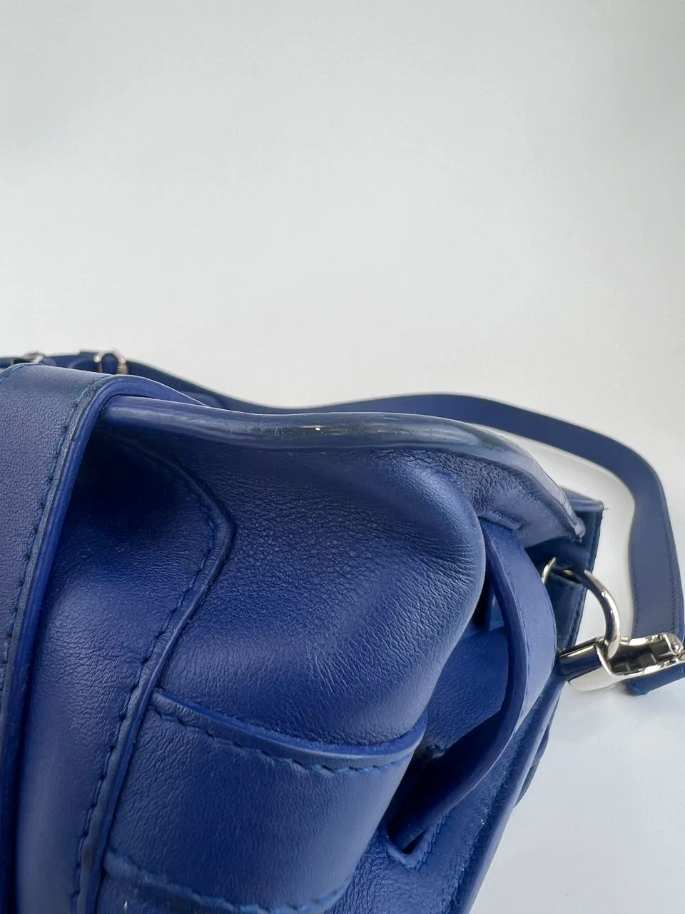 PS11 Classic Blue Leather Shoulder Bag