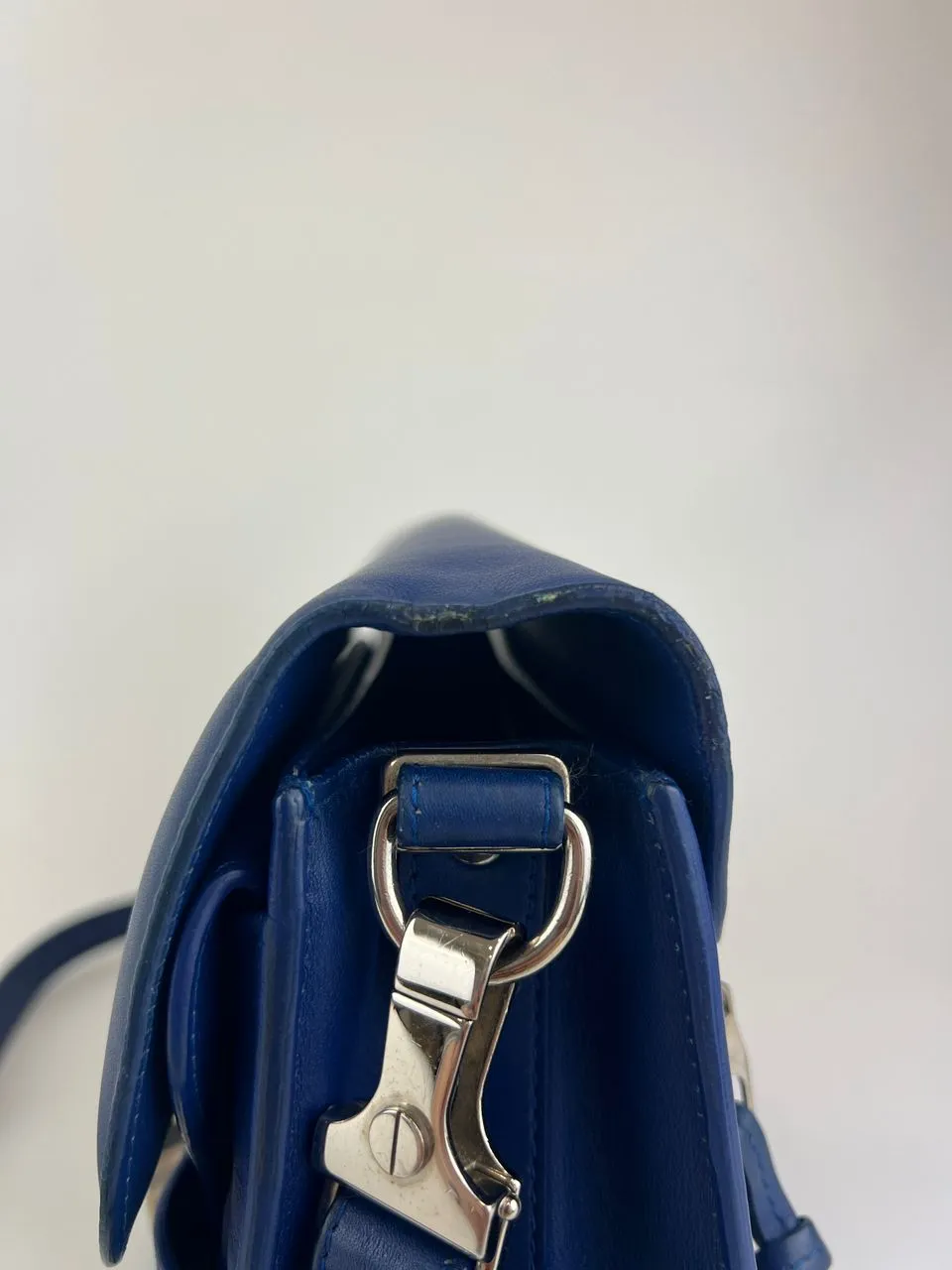 PS11 Classic Blue Leather Shoulder Bag