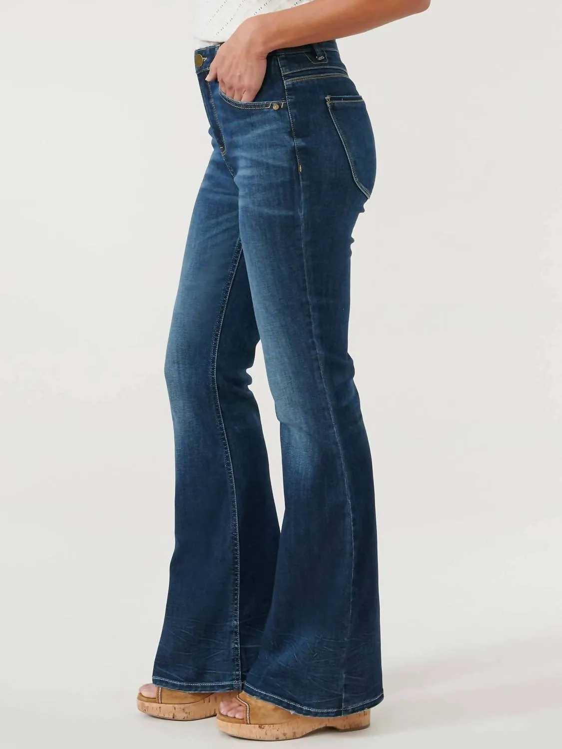 "ab"solution High Rise Flare Jeans In Indigo