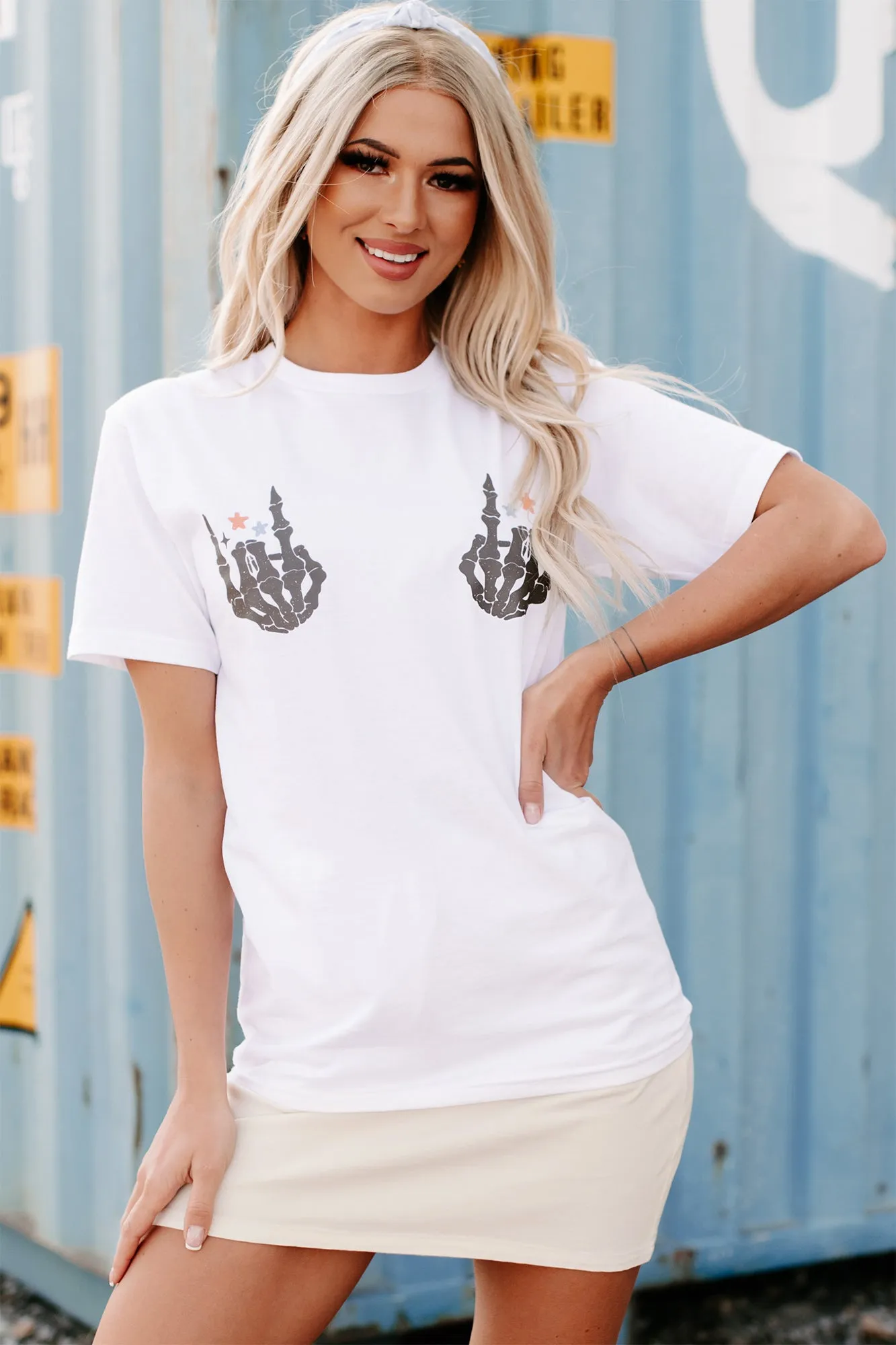 "Rocking Out To Freedom" Double-Sided Graphic T-Shirt (White) - Print On Demand