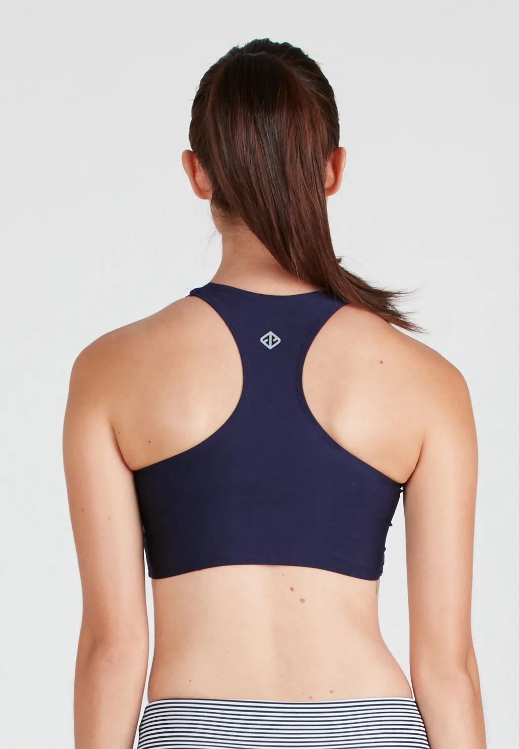 Racerback Crop Top (Black/ Navy)