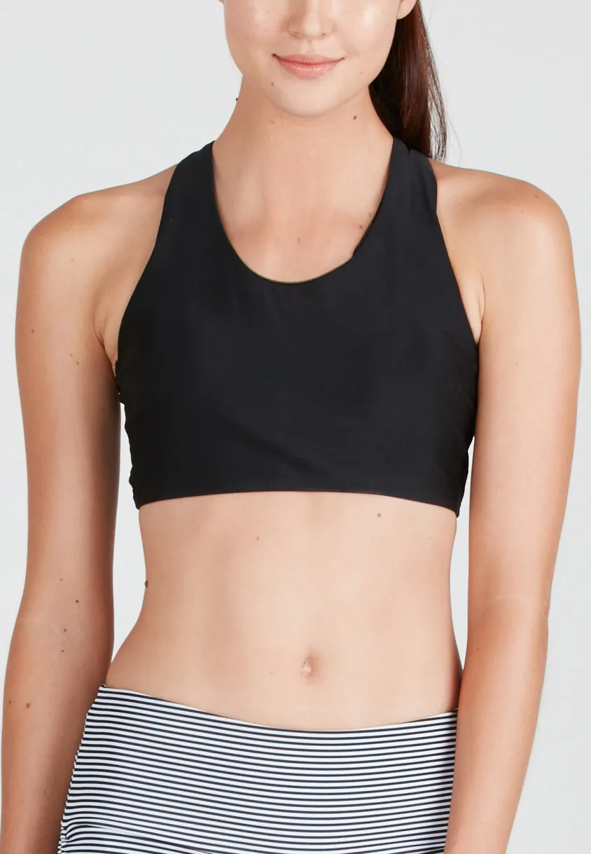 Racerback Crop Top (Black/ Navy)