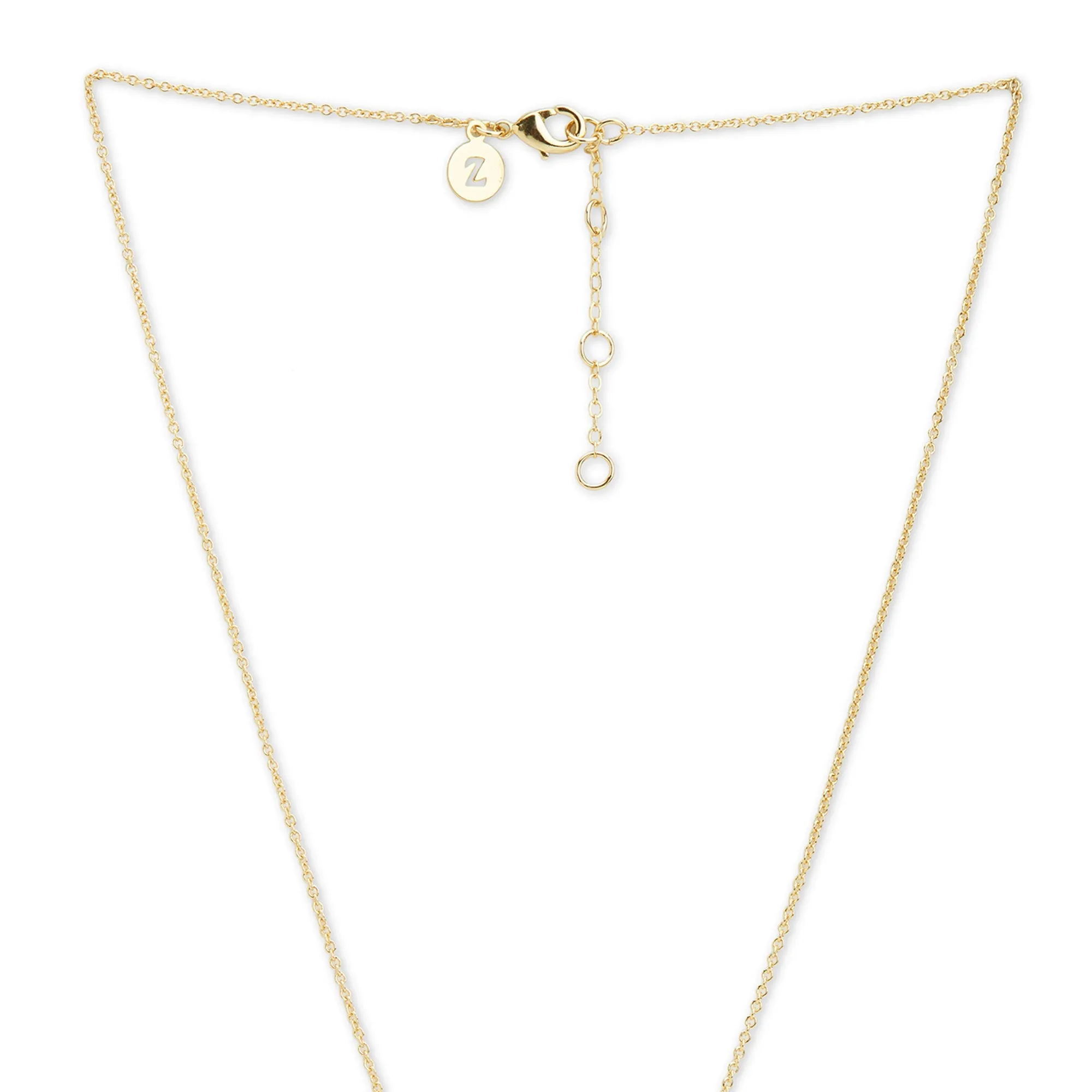 Real Gold Plated Gold Z Quartz Round Facet Necklace Gemstones