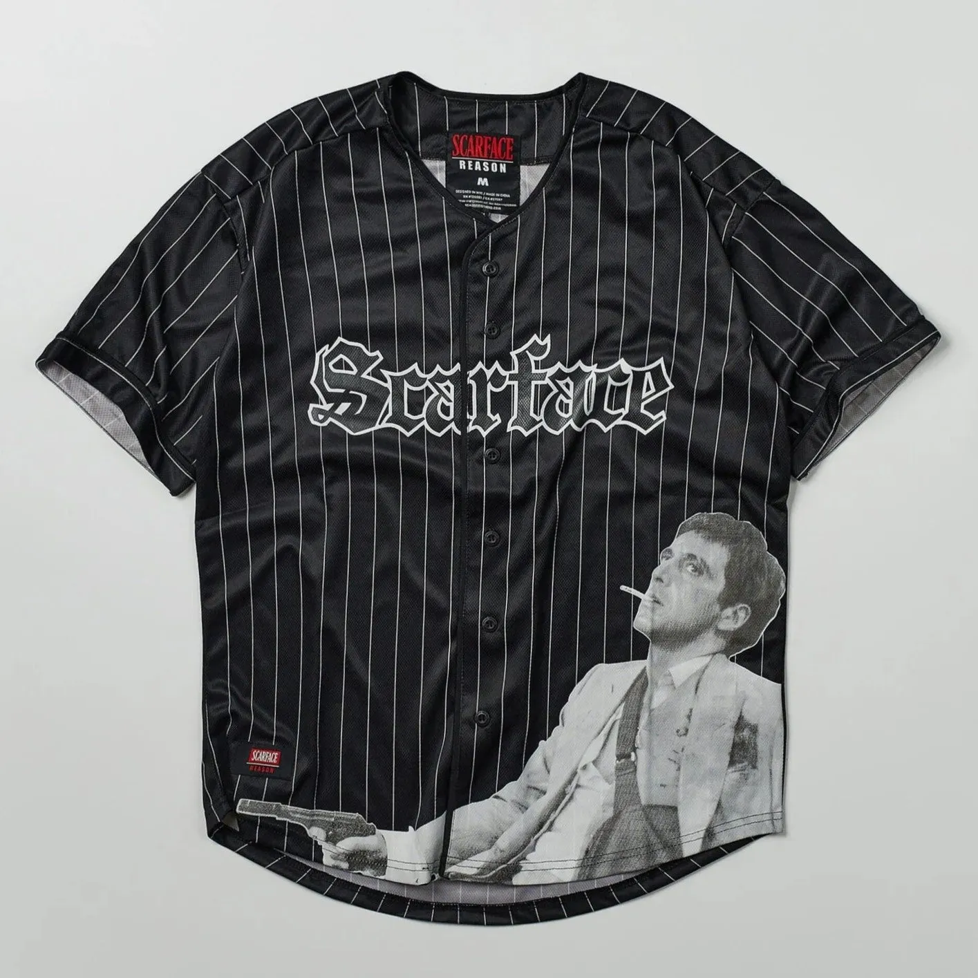 REASON Scarface Pinstripe Baseball Jersey