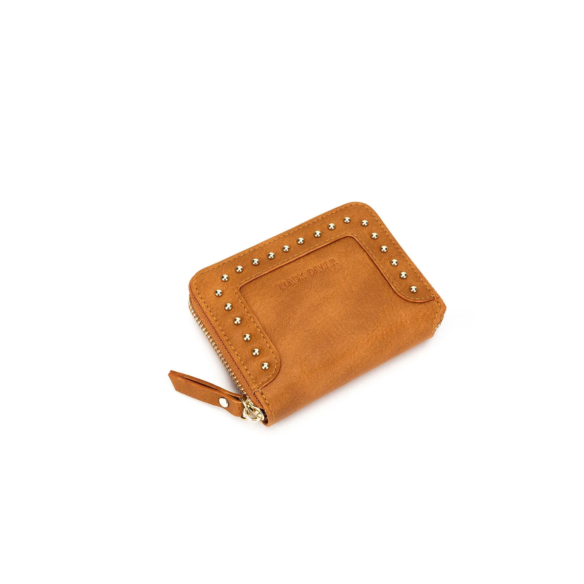 Rebel Tan Studded Mini Wallet