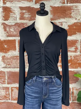 Sanctuary Dream Girl Button Up Top in Black