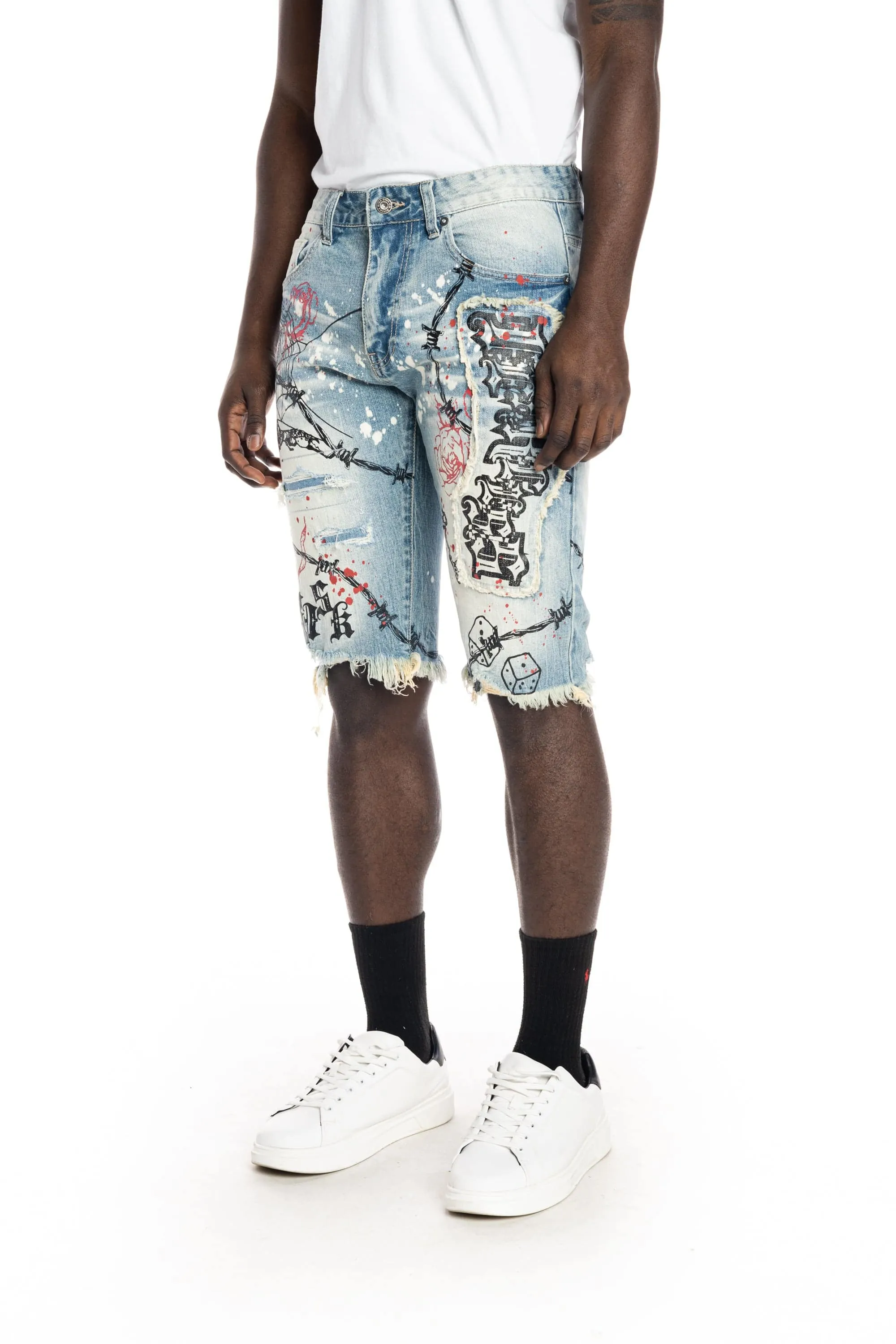 Scorpion Fashion Jean Shorts - Brighton Blue