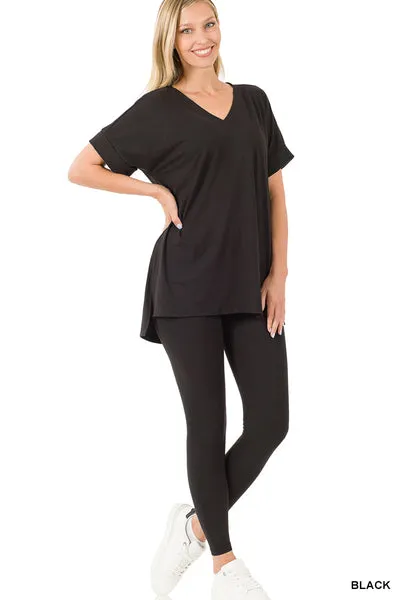 Short Sleeve Lounge Set- Multiple Colors