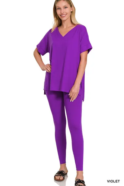 Short Sleeve Lounge Set- Multiple Colors