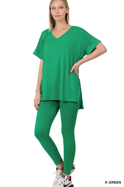 Short Sleeve Lounge Set- Multiple Colors