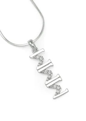 Sigma Sigma Sigma Sterling Silver Lavaliere with Simulated Diamonds