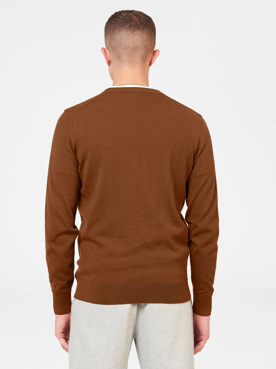 Signature Merino Crewneck Sweater - Utility Brown