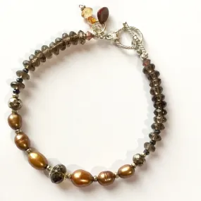 Smoky Quartz and Pearl Bracelet