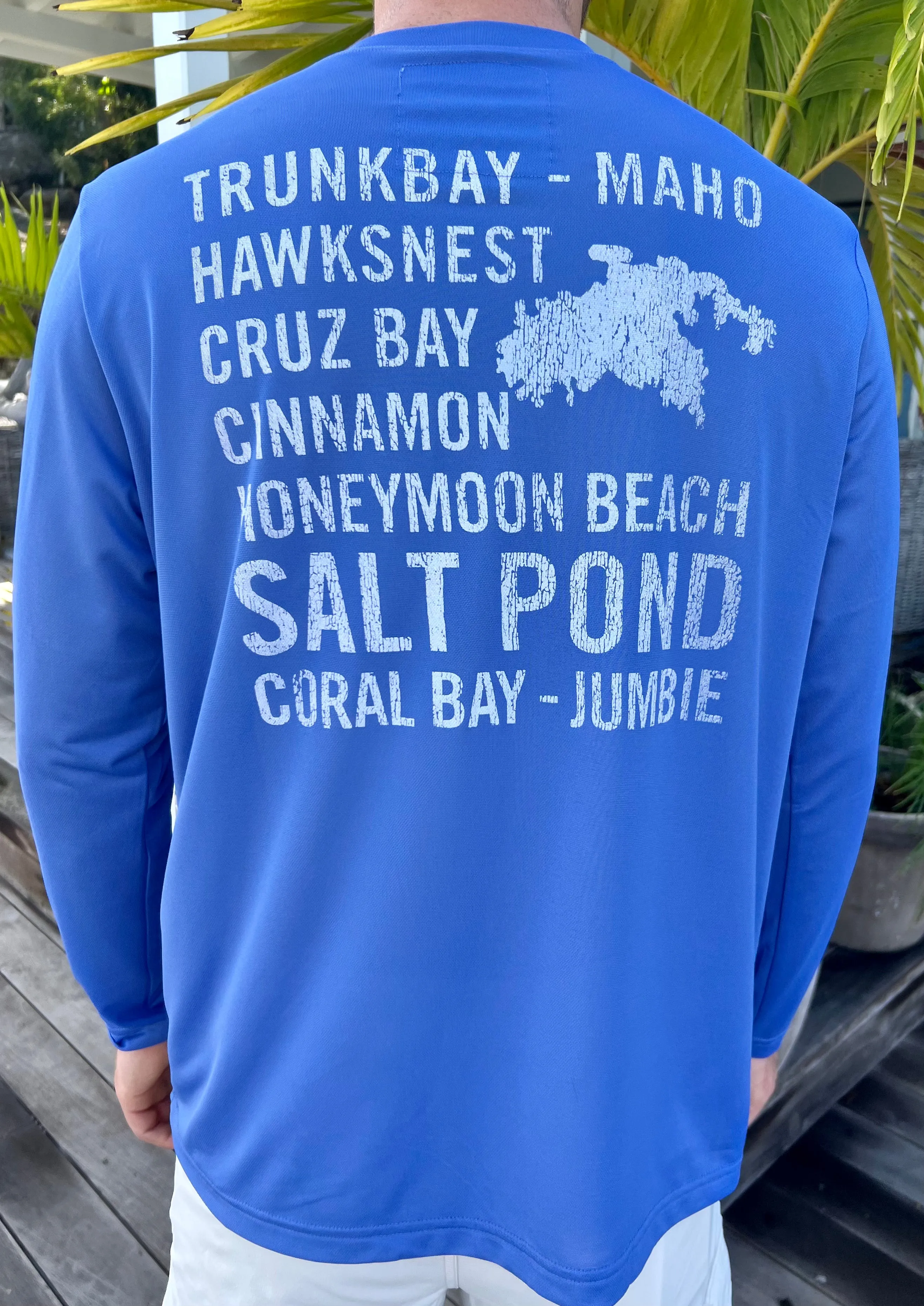 St John Island & Beach Names UPF50 Shirt - Barbuda Blue