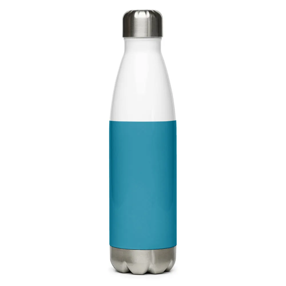 Stainless Steel Teal Blue and White Gingham Water Bottle