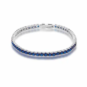 Sterling silver sapphire blue tennis bracelet