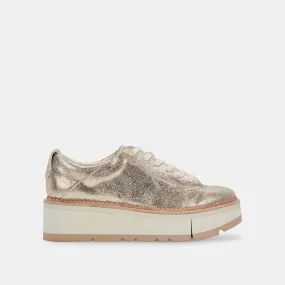 TOYAH SNEAKERS LIGHT GOLD METALLIC SUEDE - re:vita