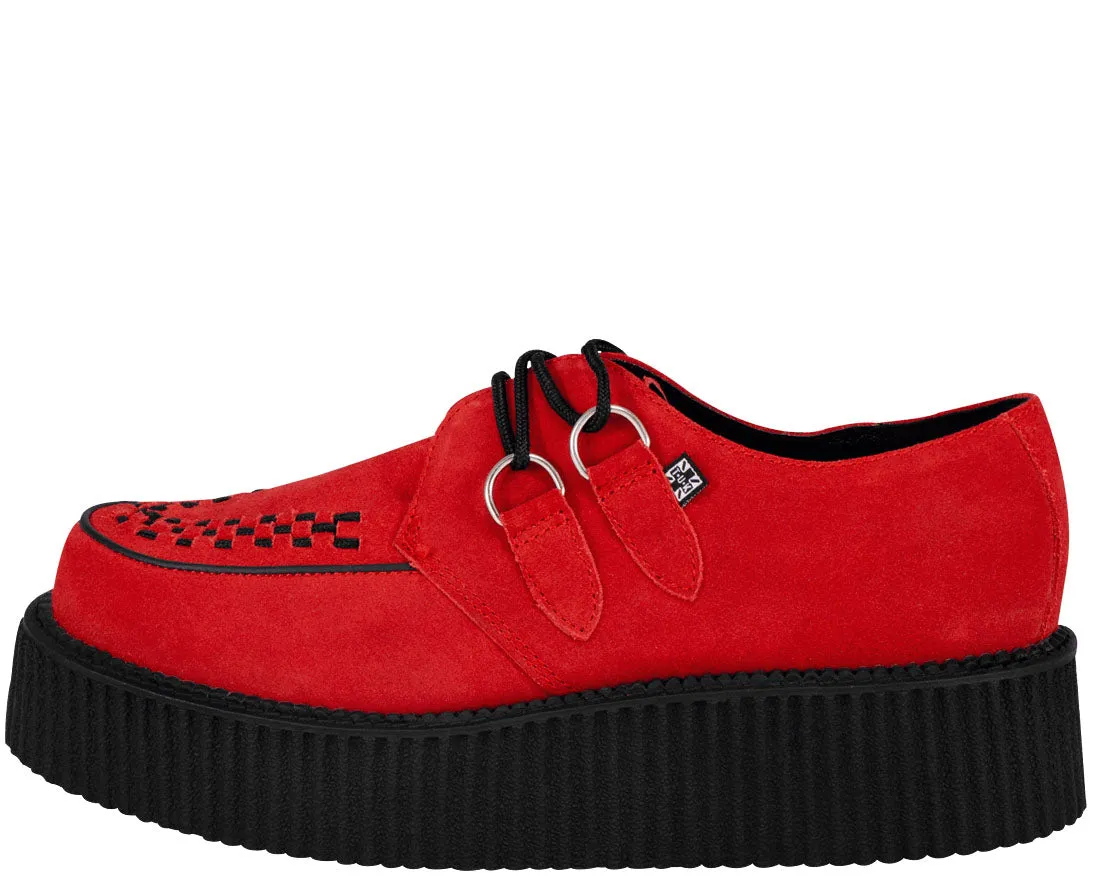 T.U.K Red Suede In Yer Face Mondo Creeper