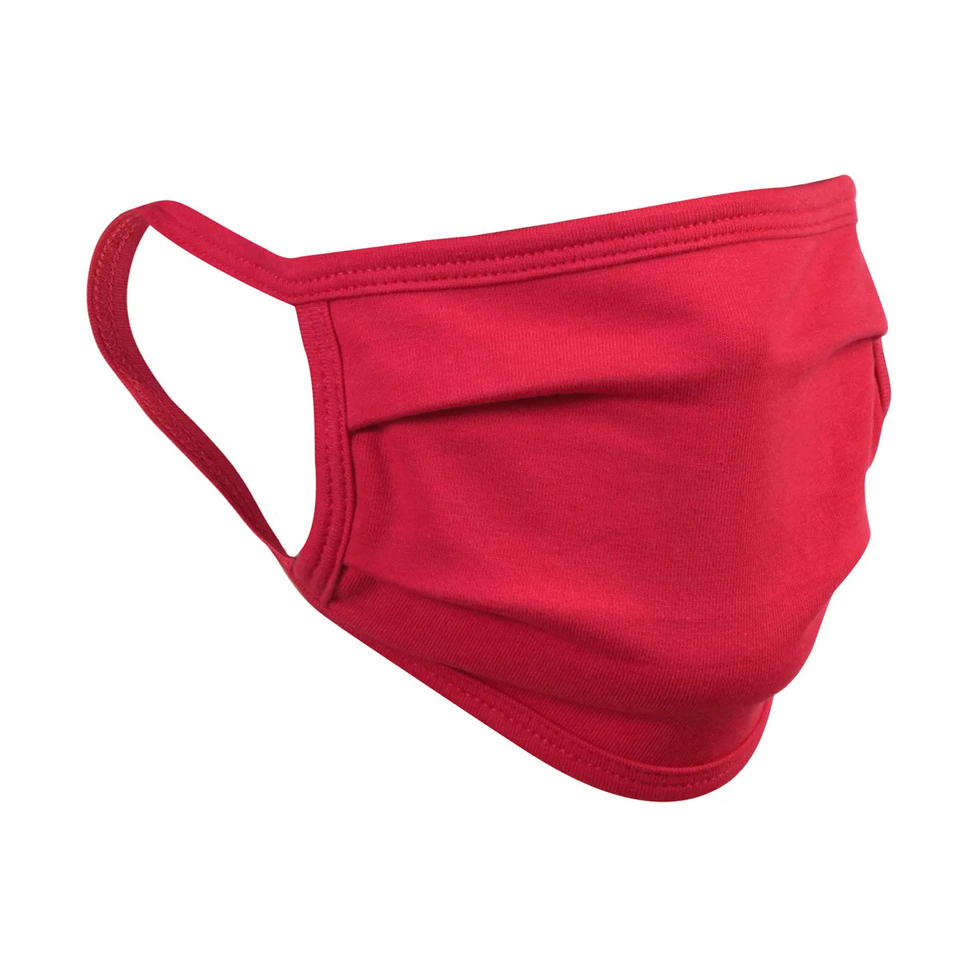 Unisex Basic Red Double Layered Mask -Pleated Design