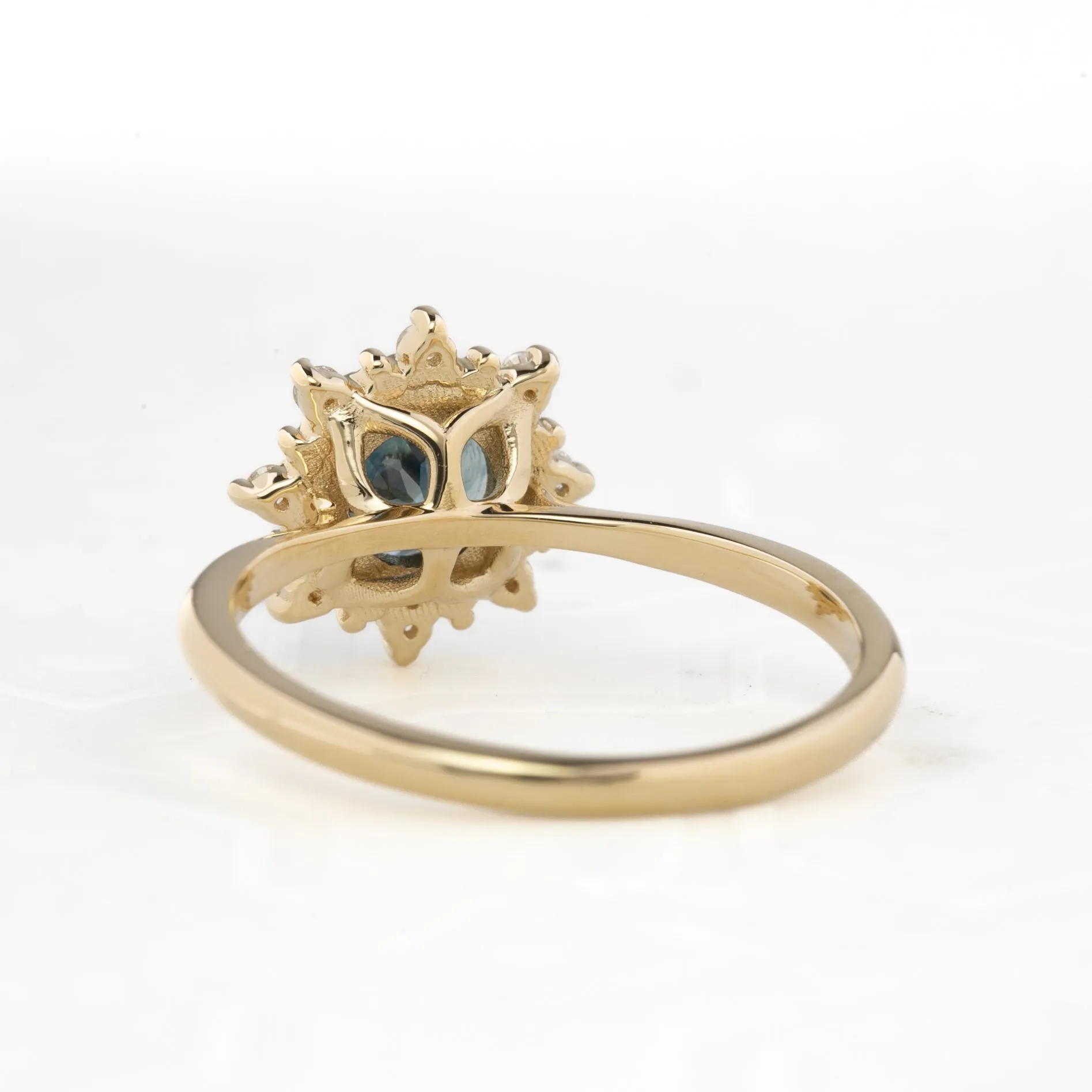 Victoria Ring 1.01ct Teal Blue Montana Sapphire, 14k Yellow Gold (One of a kind)