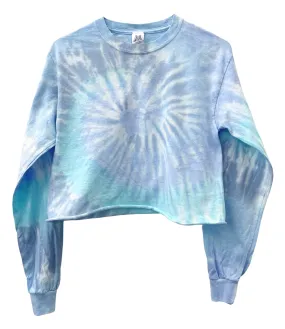 Waterfall Tie-Dye Long Sleeve Unisex Cropped Tee