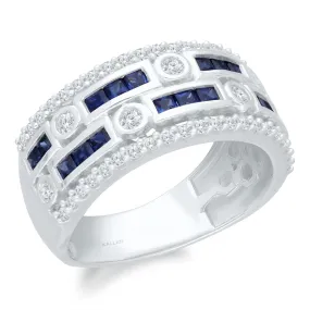 White Gold Sapphire & Diamond Legendary Ring