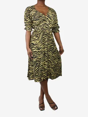 Yellow tiger print long dress - size US 6